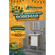 Conjunto Fabribam Sophia 60cm Com pés Carvalho