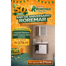 Conjunto Fabribam Sophia 60cm Suspenso Amendoa