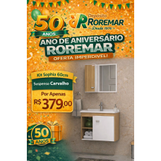 Conjunto Fabribam Sophia 60cm Suspenso Carvalho