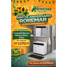 Conjunto Rorawto Monaco 80cm Preto